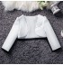 Bolerino Ricamato Bianco Per Bambina / Ragazza 80-150cm