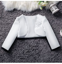 Bolerino Ricamato Bianco Per Bambina / Ragazza 80-150cm