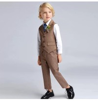 Completo cerimonia marrone bambino / ragazzo 5 pezzi 90 - 160 cm