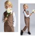 Completo cerimonia bambino / ragazzo 5 pz 90 - 160cm marrone