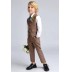 Boy formal suit 5 pcs 90-160cm brown
