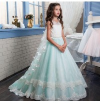 Robe de cérémonie avec voile détachable pour fille