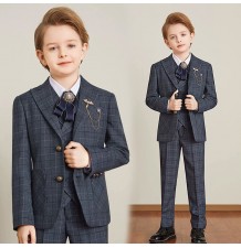 Completo cerimonia bambino ragazzo 6 pz blu o grigio
