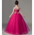 Vestito cerimonia ricamato per bimba ragazza fucsia