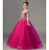 Vestito cerimonia ricamato per bimba ragazza fucsia