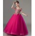 Vestito cerimonia ricamato per bimba ragazza fucsia