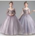 Robe brodée de cérémonie fille-demoiselle d'honneur lilas