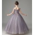 Robe brodée de cérémonie fille-demoiselle d'honneur lilas
