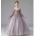 Robe brodée de cérémonie fille-demoiselle d'honneur lilas