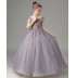 Robe brodée de cérémonie fille-demoiselle d'honneur lilas
