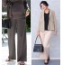Wide leg maternity cotton trousers with adjustable length