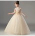 Robe brodée de cérémonie fille-demoiselle d'honneur Champagne