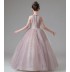 Robe brodée de cérémonie fille-demoiselle d'honneur lilas