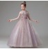 Robe brodée de cérémonie fille-demoiselle d'honneur lilas