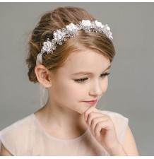 Serre-tête décoré de fleurs blanches