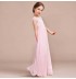 Flower girl long formal dress pink 110-160cm or customized