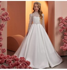 Tailored girl formal dress flower girl dress white or off-white