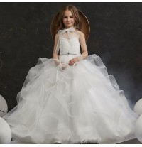 Tailored Formal Flower Girl Dress white or off-white