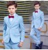 Blue with white stripes formal suit for boy 5 pcs set