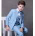 Blue with white stripes formal suit for boy 5 pcs set