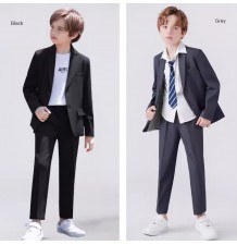 Completo bambino / ragazzo 2 pz 110-160cm Beige Nero Grigio