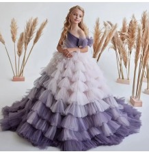 Robe longue formelle personnalisée pour jeunes filles en fleur