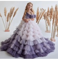 Customized flower girl long formal dress
