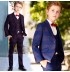 Boy formal suit 5 pcs 80-170cm blu plaid scarlet plaid