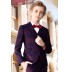 Boy formal suit 5 pcs 80-170cm blu plaid scarlet plaid