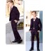 Boy formal suit 5 pcs 80-170cm blu plaid scarlet plaid