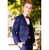 Boy formal suit 5 pcs 80-170cm blu plaid scarlet plaid