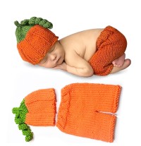 Costume de bébé en tricot modèle citrouille de Halloween