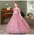 Flower girl formal dress embroidered with flowers customized