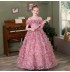 Flower girl formal dress embroidered with flowers customized