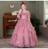 Flower girl formal dress embroidered with flowers customized