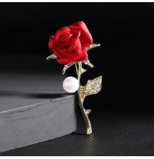 Red rose pin