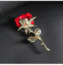 Red rose pin