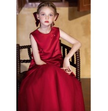 Double usage robe de cérémonie pour fille blanc rouge