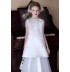 Double usage robe de cérémonie pour fille blanc rouge