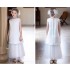 Double usage robe de cérémonie pour fille blanc rouge