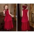 Two way use giirl formal dress white red