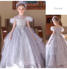 Robe de cérémonie fille-demoiselle d'honneur 110-160cm