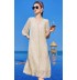 Robe pour la grossesse en tissu de soie à manches 3/4.