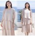Pink loose-fitting maternity formal dress with 3/4 sleeves