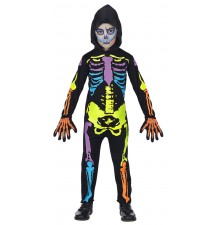 Coloured skeleton costume 5-13 years