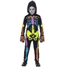 Coloured skeleton costume 5-13 years