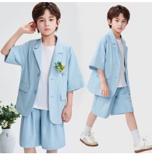 Completo estivo per bambino / ragazzo 2 pezzi colore blu