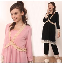 Ensemble Chemise De Nuit, Pyjama Grossesse Allaitement 