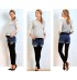 Short de grossesse en jean avec leggings en bambou integrés