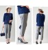 Pantalon de grossesse à fines rayures avec double système de réglage de la taille 